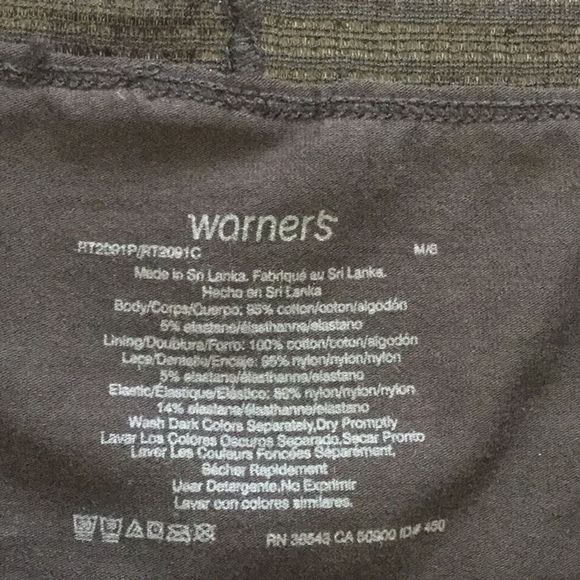 warner’s NWOT Black Panties M/6 - Picture 4 of 4